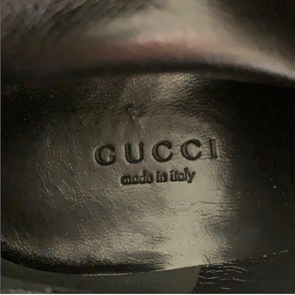 GUCCI Black Suede Courtney Microguccissima Logo Wedge Knee High Boots 37.5 - Picture 9 of 11